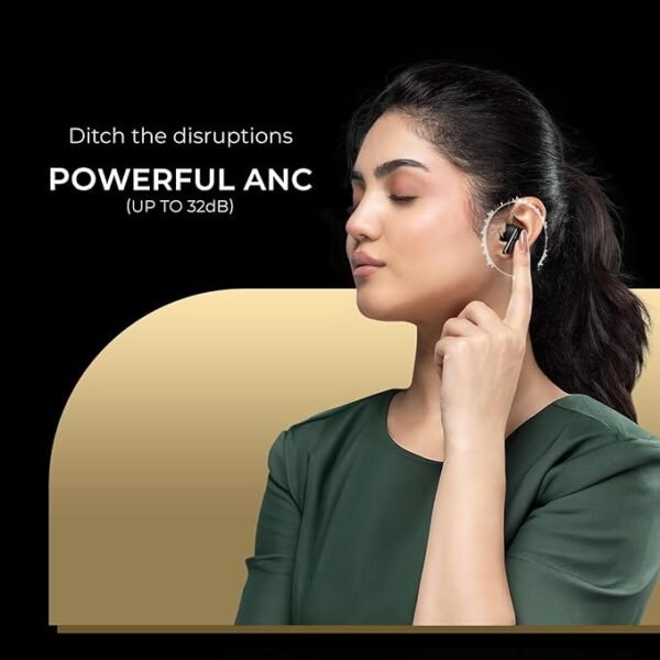 Noise Buds N1 Pro in Ear Truly Wireless Earbuds with Metallic Finish, ANC(Upto 30Db), 60H of Playtime, Dual Pairing, Instacharge(10 Min=200 Min), BT V5.3(Chrome Black) - Image 5