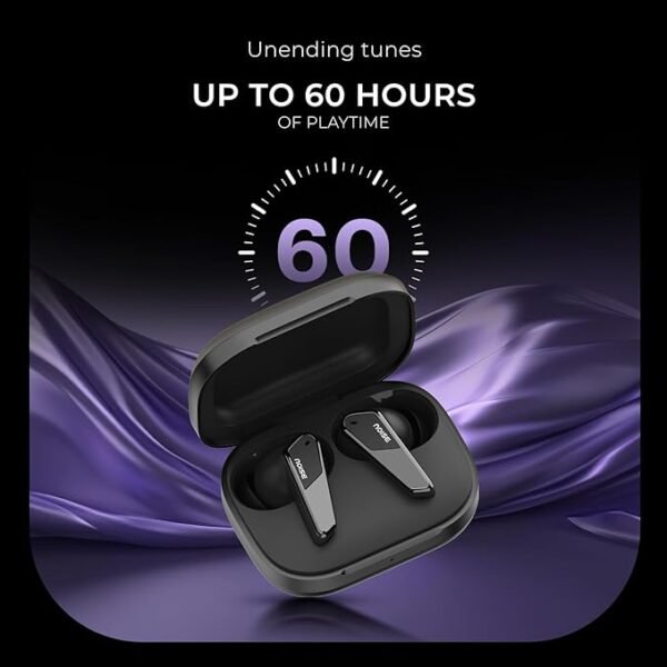 Noise Buds N1 Pro in Ear Truly Wireless Earbuds with Metallic Finish, ANC(Upto 30Db), 60H of Playtime, Dual Pairing, Instacharge(10 Min=200 Min), BT V5.3(Chrome Black)