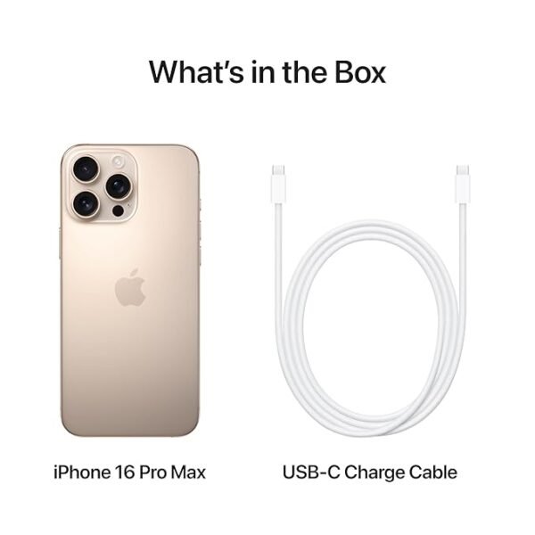 iPhone 16 Pro Max 256 GB: 5G Mobile Phone with Camera Control, 4K 120 fps Dolby Vision and a Huge Leap in Battery Life. Works with AirPods; Desert Titanium - Image 4
