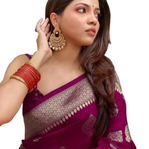 Visit the Sugathari Store Sugathari Women's Banarasi Saree Pure Kanjivaram Silk Saree Soft new ladies 2025 Design Wear Pattu Sarees Latest Cotton Party Sari collections With Blouse Piece for Wedding sadi (PARI 122 MAROON)