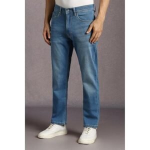 Louis Philippe Men's Durable & All Day Comfort Regular fit Denim